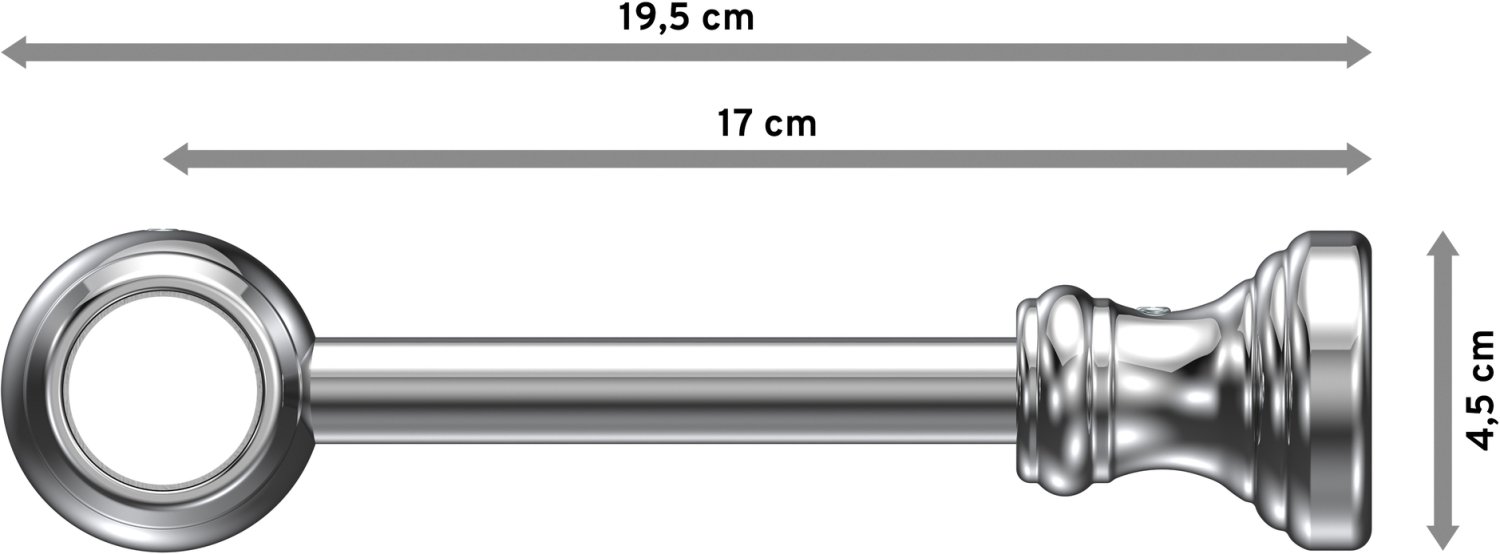 Gardinenstange CLASSIC mm Metall Kunststoff Rondo Chrom 100 cm Ø 28 - /