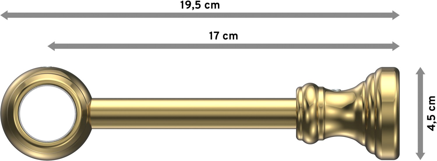 Gardinenstange Metall / Kunststoff 28 - Rondo Ø CLASSIC Messing-farbig mm cm 100