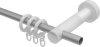 Gardinenstange Metall / Holz 16 mm Ø ADRIAN - Pin Silbergrau / Buche lackiert 160 cm