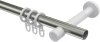Gardinenstange Metall 20 mm Ø PRESTIGE - Santo Edelstahl-Optik / Weiß 100 cm