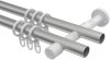 Gardinenstange Metall 20 mm Ø 2-läufig PRESTIGE - Bento Silbergrau / Weiß 100 cm
