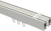 Innenlauf Gardinenstange Deckenmontage Aluminium / Metall eckig 14x35 mm 2-läufig SMARTLINE (Universal) - Lox Weiß 120 cm