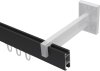 Innenlauf Gardinenstange Aluminium / Metall eckig 14x35 mm SMARTLINE - Paxo Schwarz / Edelstahl-Optik (WA lang) 100 cm