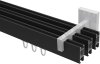 Innenlauf Gardinenstange Aluminium / Metall eckig 14x35 mm 3-läufig SMARTLINE - Lox Schwarz / Chrom 100 cm