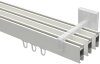 Innenlauf Gardinenstange Aluminium / Metall eckig 14x35 mm 3-läufig SMARTLINE - Paxo Weiß 400 cm (2 x 200 cm)