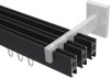 Innenlauf Gardinenstange Aluminium / Metall eckig 14x35 mm 3-läufig SMARTLINE - Paxo Schwarz (WA lang) 220 cm