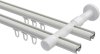 Innenlauf Gardinenstange Aluminium / Metall 20 mm Ø 2-läufig PRESTIGE - Sitra Weiß / Chrom 100 cm