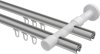 Innenlauf Gardinenstange Aluminium / Metall 20 mm Ø 2-läufig PRESTIGE - Bento Silbergrau / Weiß 100 cm