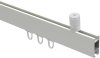 Innenlauf Gardinenstange Deckenmontage Aluminium / Metall eckig 14x35 mm SONIUS - Lox Weiß / Chrom 100 cm