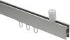 Innenlauf Gardinenstange Deckenmontage Aluminium / Metall eckig 14x35 mm SONIUS - Paxo Edelstahl-Optik / Weiß 100 cm