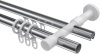 Rundrohr-Innenlauf Gardinenstange Aluminium / Metall 20 mm Ø 2-läufig PRESTIGE - Santo Chrom / Schwarz 100 cm