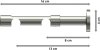 Träger Sinux Edelstahl-Optik 2-läufig 8 und 13 cm für Gardinenstangen 16 mm Ø 