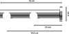 Träger Platon Chrom 2-läufig 7,5 und 14,5 cm für Gardinenstangen 20 mm Ø 