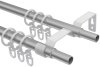 Ausziehbare Gardinenstange Metall / Kunststoff 16/13 mm 2-läufig Ø HERA - Lily Silbergrau / Schwarz 70-120 cm
