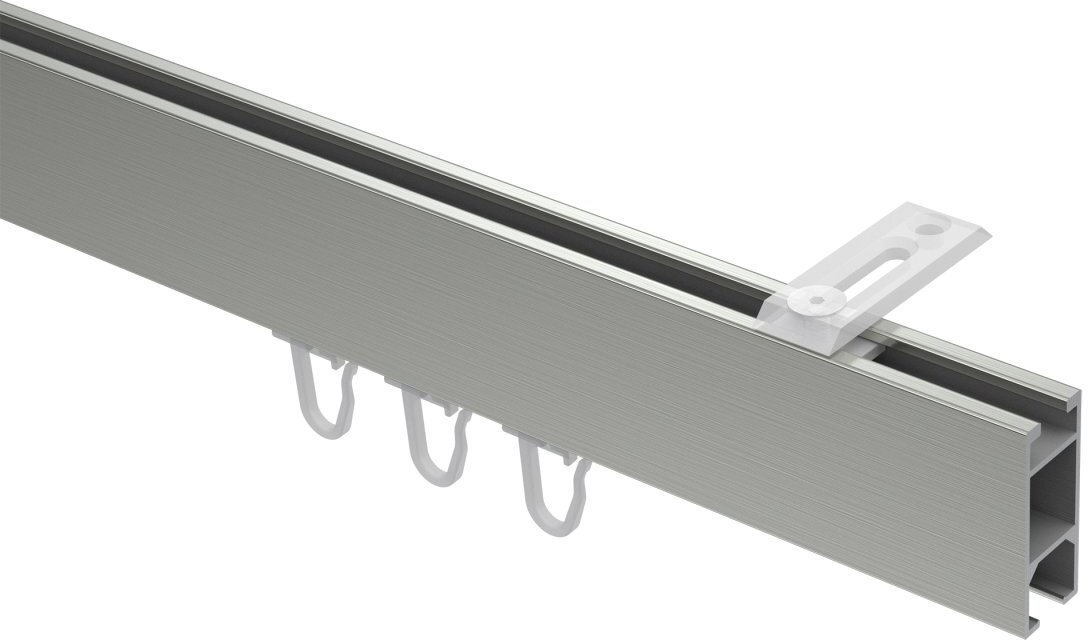 14x35 100 cm Metall / Edelstahl-Optik Chrom Deckenmontage Lox Aluminium Innenlauf eckig - Gardinenstange mm (Universal) SMARTLINE /